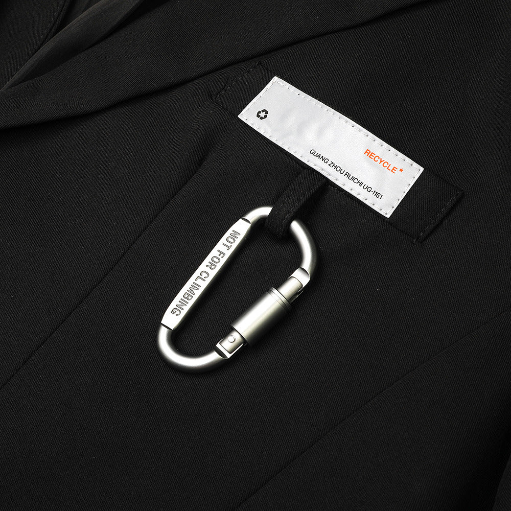 Hanging Buckle Decorative Casual Suit Men