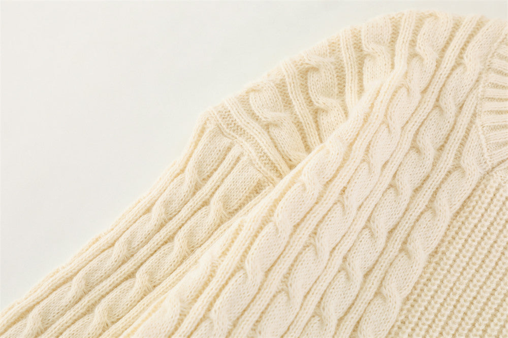 Ripped Solid Color Pullover Sweater Men