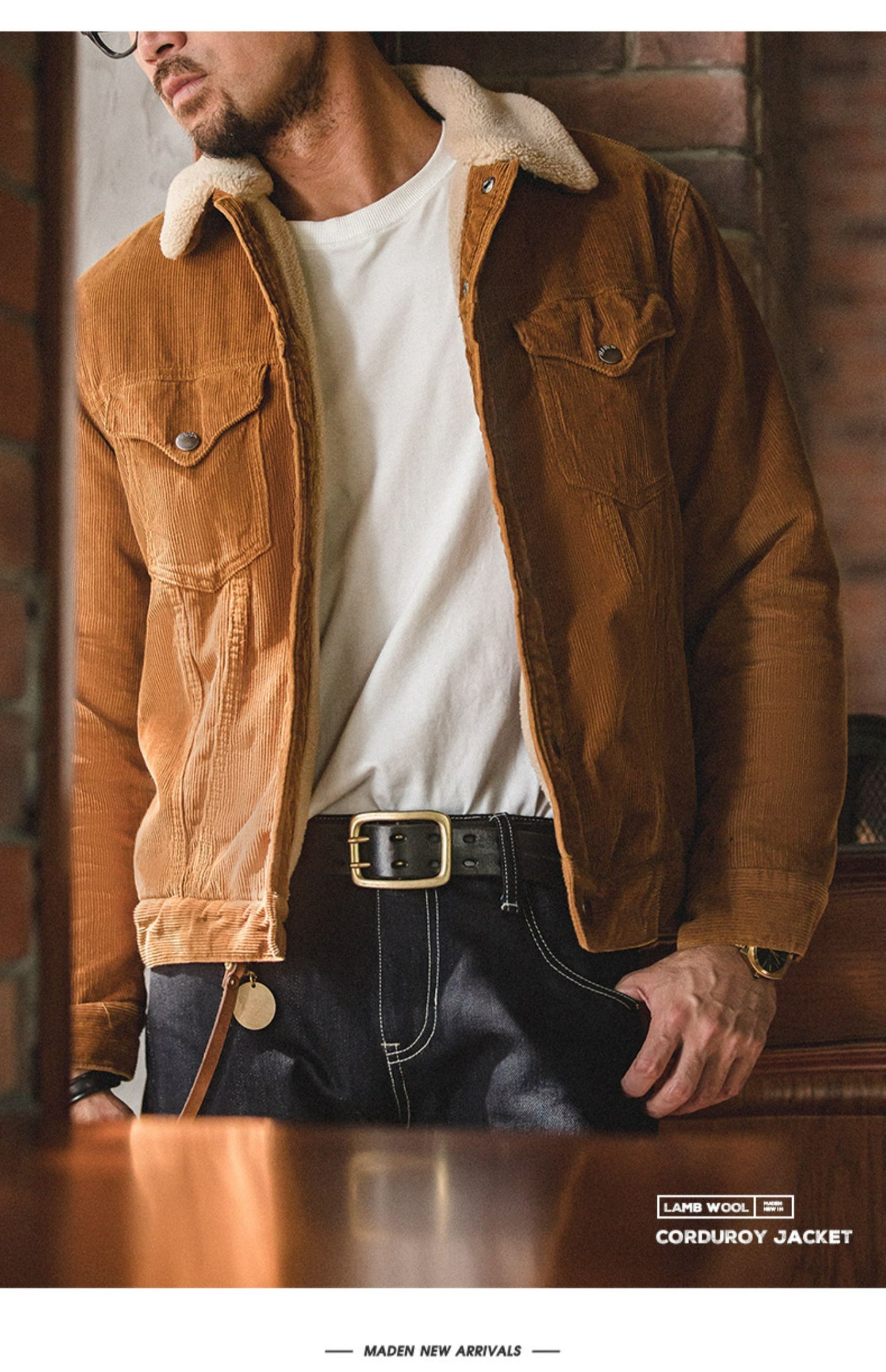 American Retro Corduroy Lapel Jacket