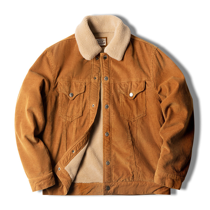 American Retro Corduroy Lapel Jacket