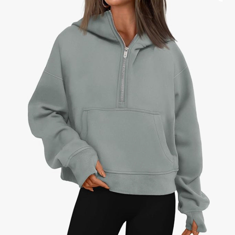 Long Sleeve Loose Hooded Sweater