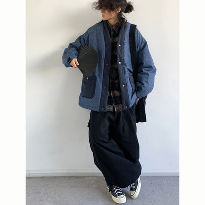 Vintage Cotton-padded Loose Robe Jacket