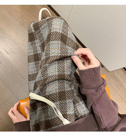 Plaid Pants Men's Spring Fashion Brand Workwear Loose Wide Leg Woolen Autumn And Winter Tide