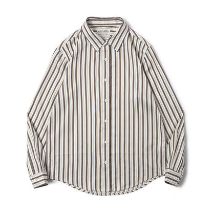 Retro TR Fabric Striped Long Sleeve Shirt