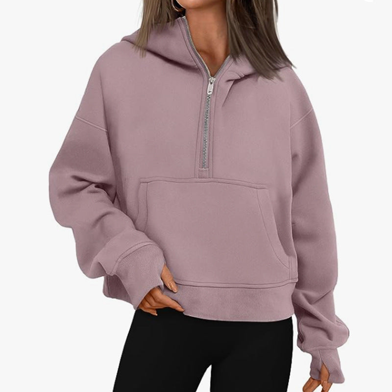 Long Sleeve Loose Hooded Sweater