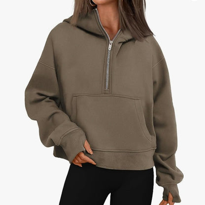 Long Sleeve Loose Hooded Sweater