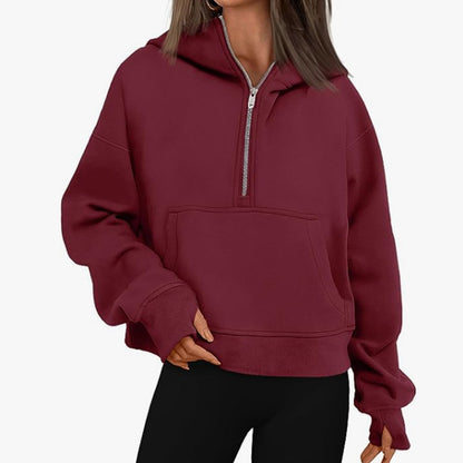 Long Sleeve Loose Hooded Sweater