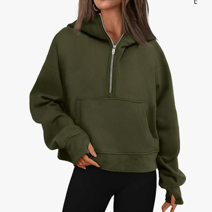 Long Sleeve Loose Hooded Sweater