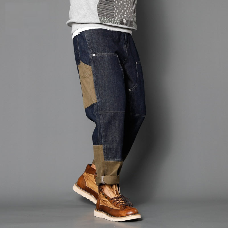 Loose Multi-pocket Straight Jeans