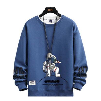 English Round Neck Spaceman Sweater Men's Loose Casual