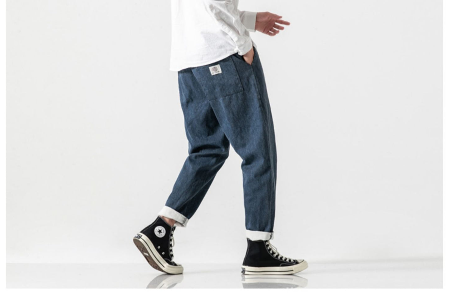 Japanese-style Retro Fleece Padded Jeans