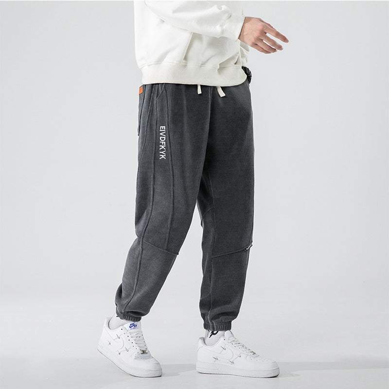 Men's Thickened Chenille Leisure Tappered Loose Track Pants