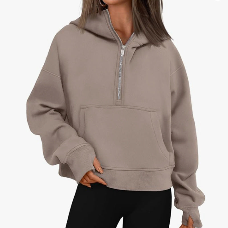 Long Sleeve Loose Hooded Sweater