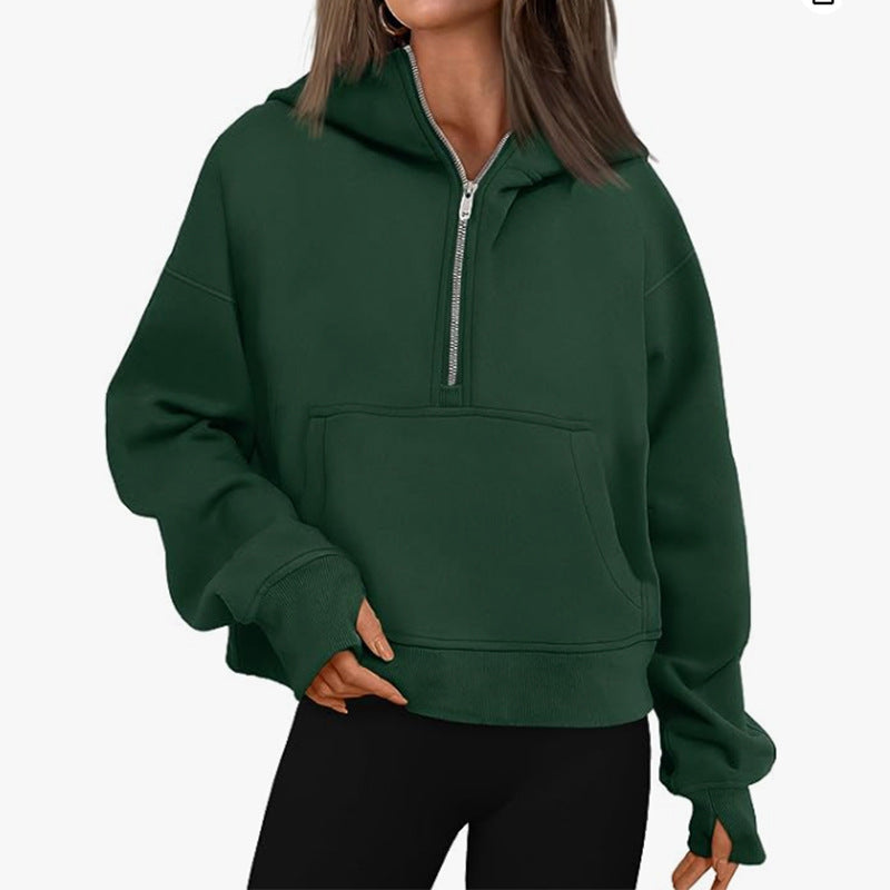 Long Sleeve Loose Hooded Sweater