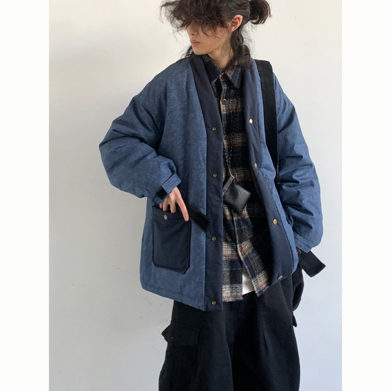 Vintage Cotton-padded Loose Robe Jacket