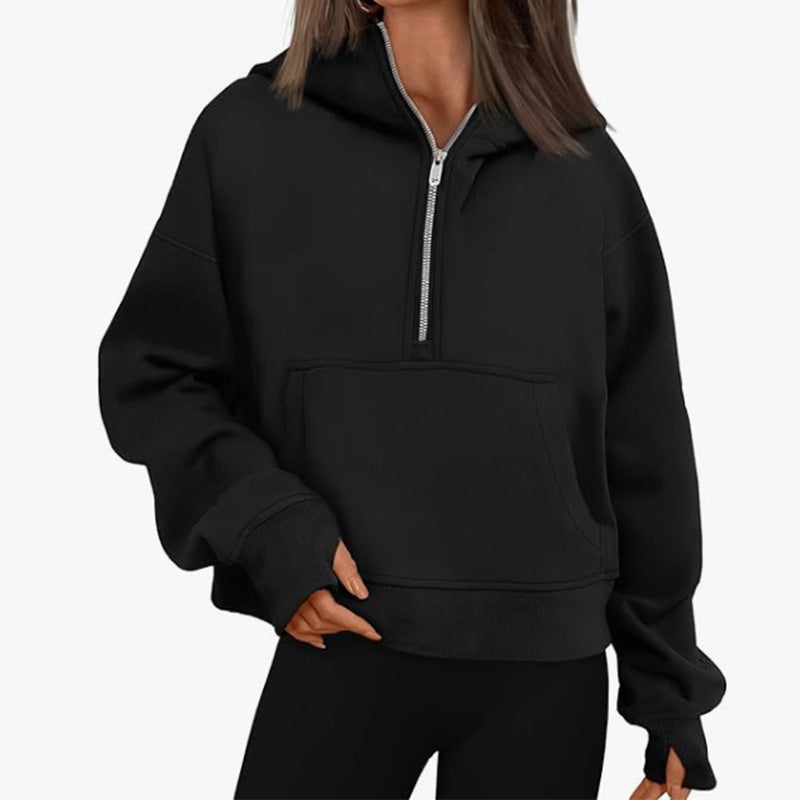 Long Sleeve Loose Hooded Sweater