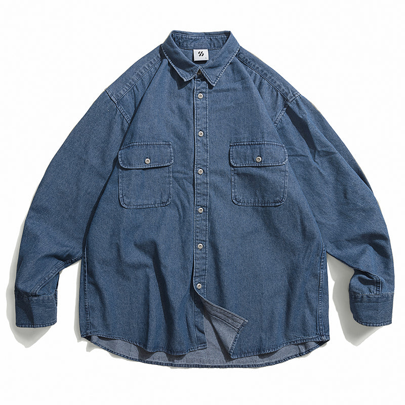 Casual Loose Workwear Denim Shirt