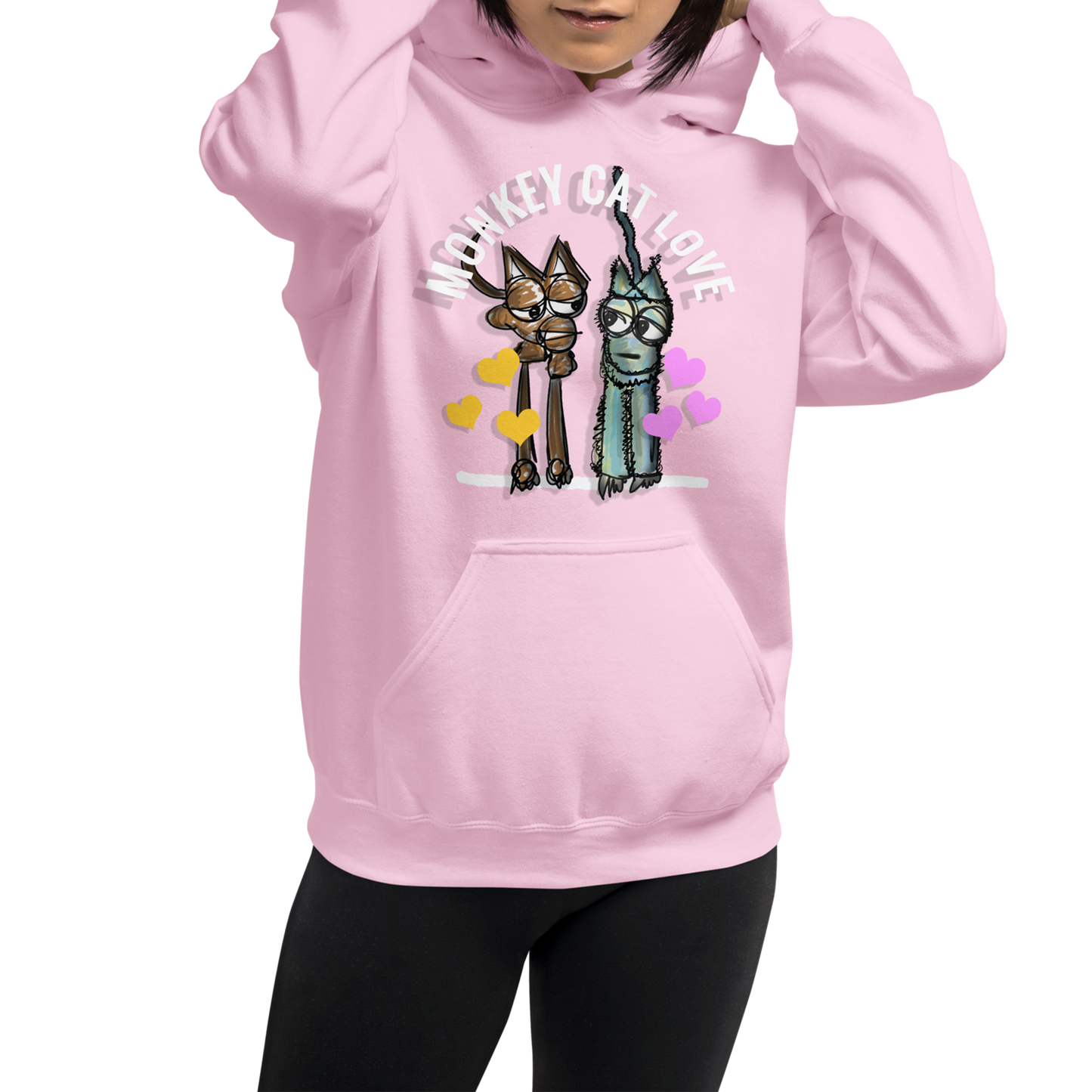 Monkey Cat Love Hoodie