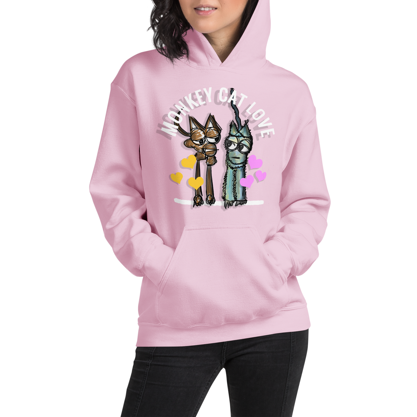 Monkey Cat Love Hoodie