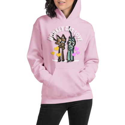 Monkey Cat Love Hoodie