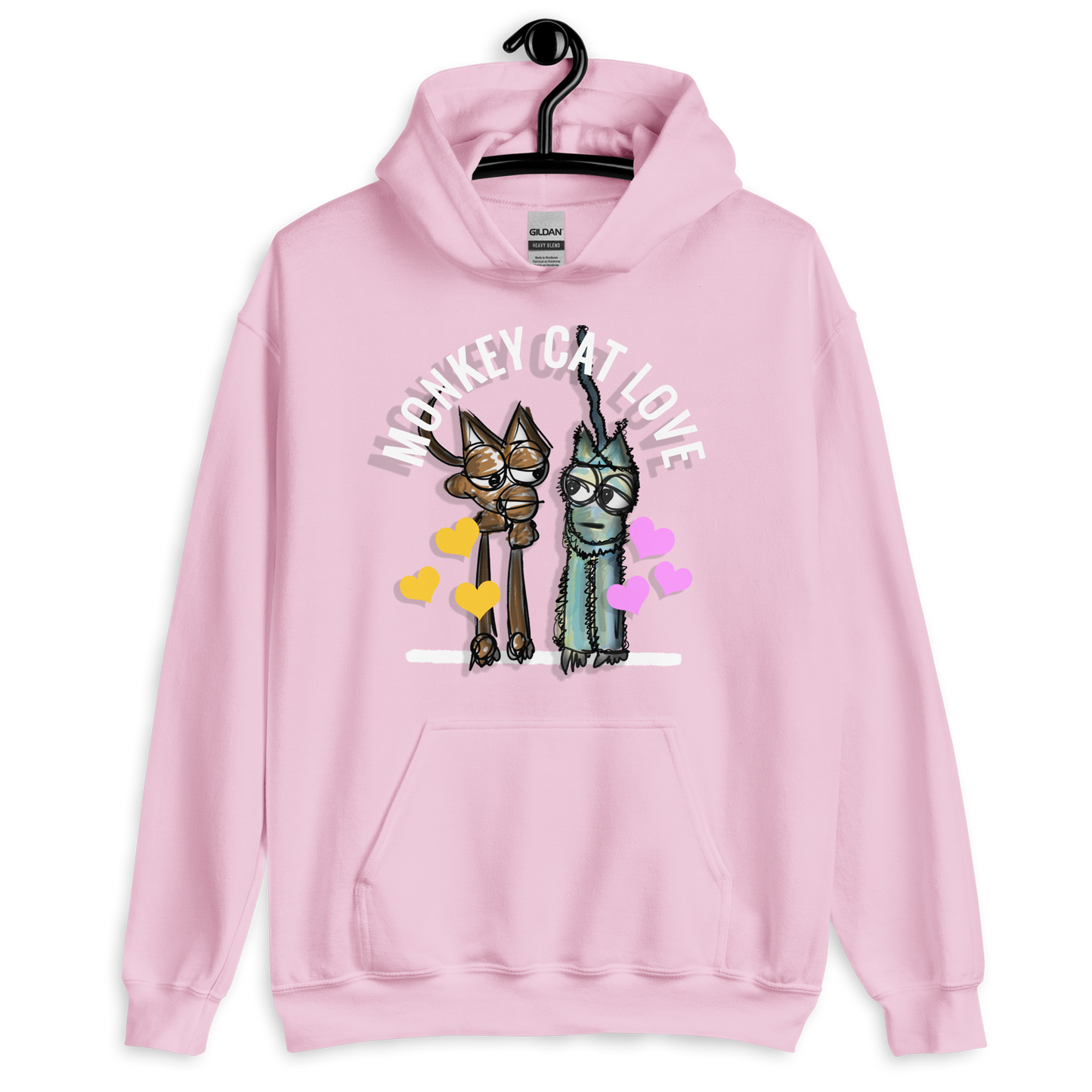 Monkey Cat Love Hoodie