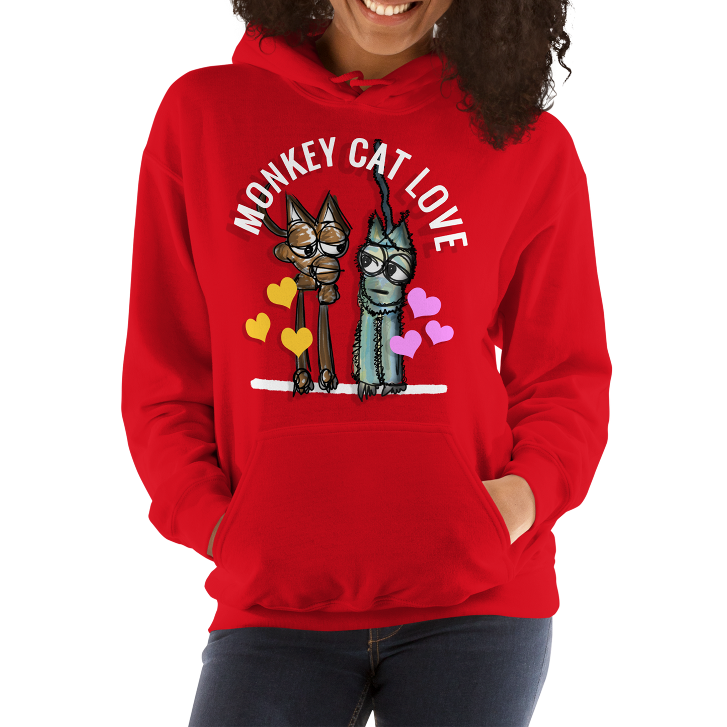 Monkey Cat Love Hoodie