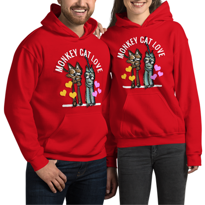 Monkey Cat Love Hoodie