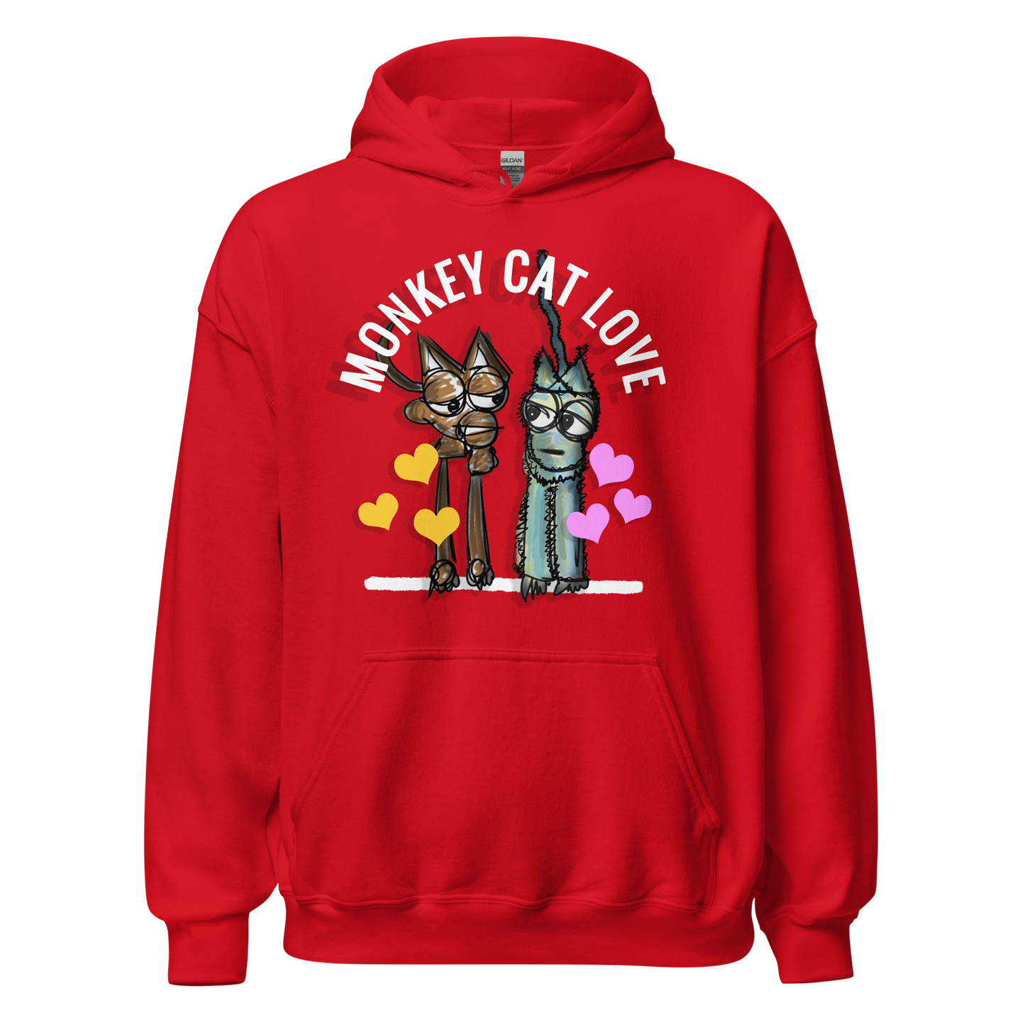 Monkey Cat Love Hoodie