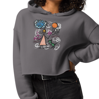 Happy Cat Crop Hoodie