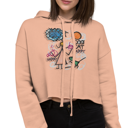 Happy Cat Crop Hoodie