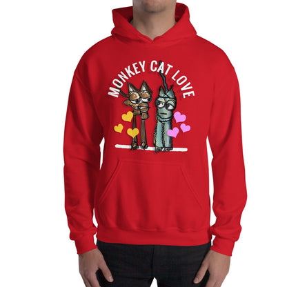 Monkey Cat Love Hoodie